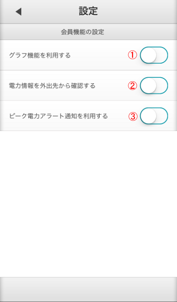 スマートメーター設定変更 会員機能設定